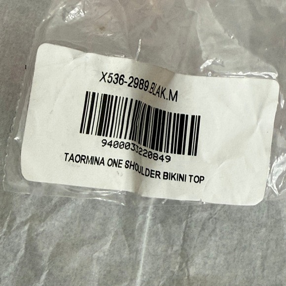 NWT Fredericks of Hollywood Taormina Black One Shoulder Bikini Top Swimsuit M - Picture 7 of 8